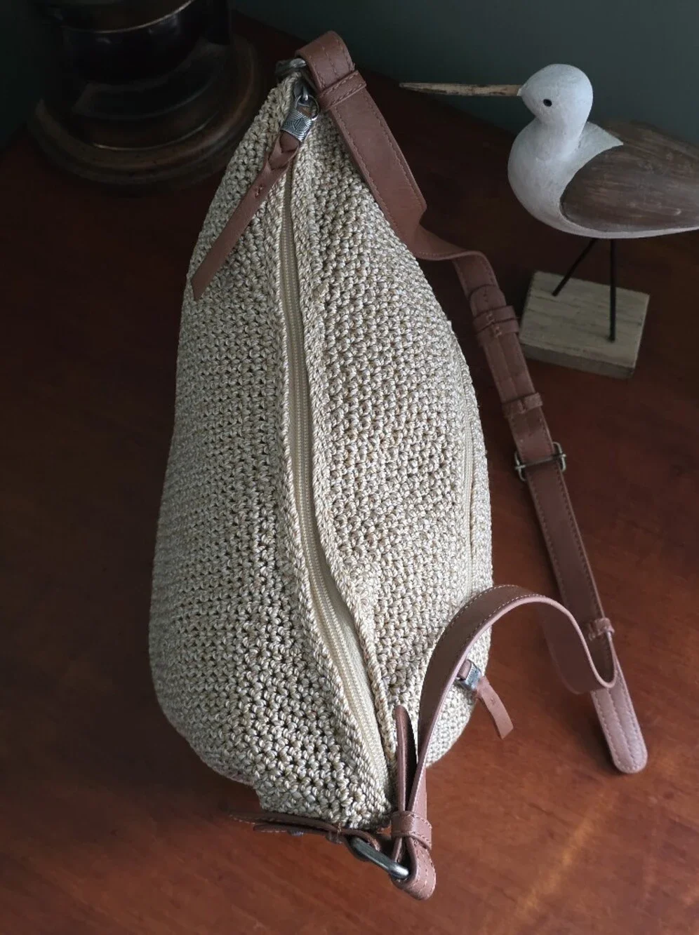 The Sak Sequoia Hobo Bamboo Static Hand Crochet Polypropylene Shoulder Bag
